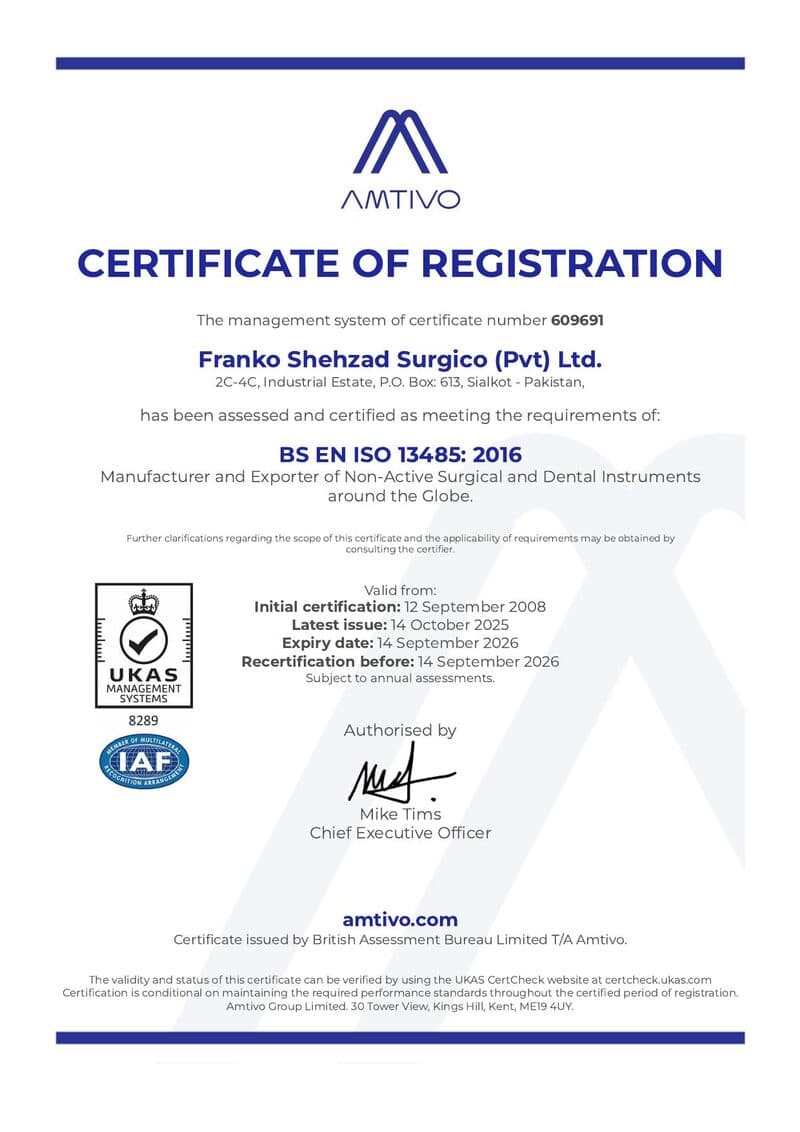 ISO 13485:2016 Certificate